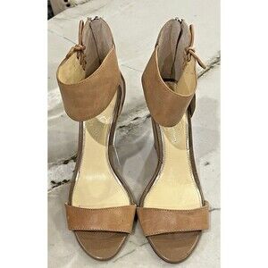 Jessica Simpson JS-Breeley Tan Wedge Heels Open Toe With Box Sz 8.5M